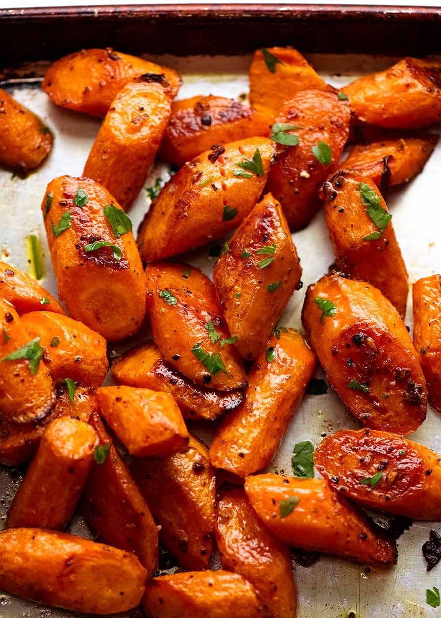Tray of Roasted Carrots